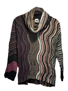M by Missoni Multicolor Striped Cowl Neck Sweater Sz 8